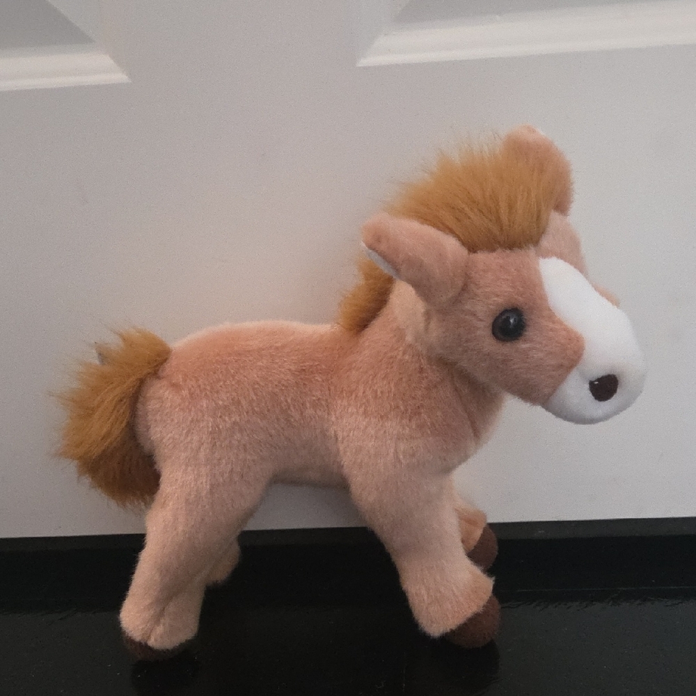Plush Tan and White Stuffed Horse